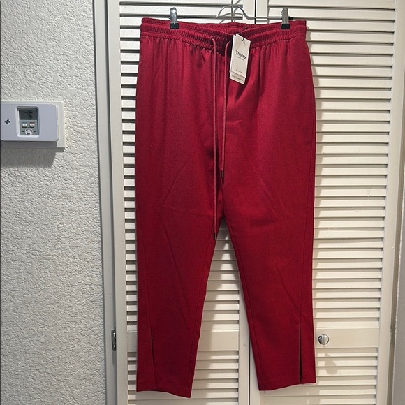 Theory Red Sweatpants with Elastic Waistband - Picture 1 of 5